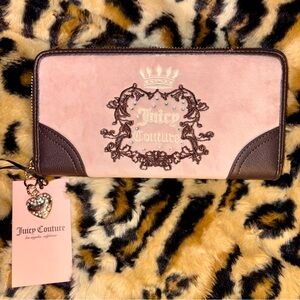 Juicy Couture Pink and Brown Embroidered Wallet